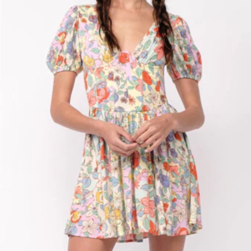 Colorful Floral Mini Dress